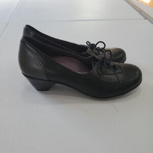 Dansko Shoes Whimsigoth Witch 38 7 Black Leather Lace Up Oxford Comfort Pumps